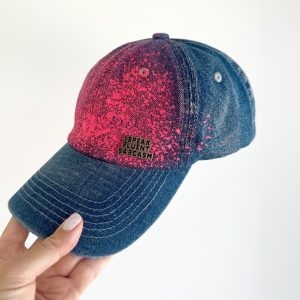 Hand-painted denim cap "Sarcasm"