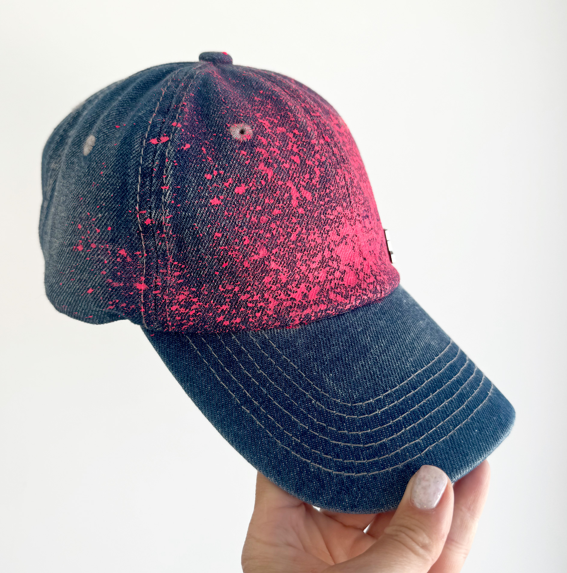 Hand-painted denim cap "Sarcasm" - Image 2